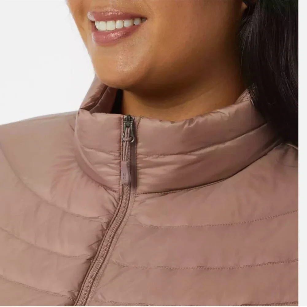 32 Degrees Women's Ultra Light Down Packable Jacket Color Metallic Taupe